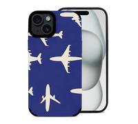 Airplanes Pattern Printed Phone Case Slim Cute Microfiber Cellphone Protective Cover Unisex Compatible with iPhone 15/15 Plus/15 Pro/15 Pro Max