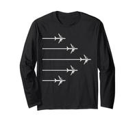 Airplanes Planes Flying with Contrails Aviation Themed Long Sleeve T-Shirt