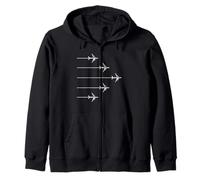 Airplanes Planes Flying With Contrails Aviation Themed Zip Hoodie