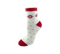 Airplus Double-Layer Cabin Socks with Aloe Vera Infused Thermal Lining & Anti-Slip Grip, Ultra Cosy Unisex Indoor Socks for Maximum Warmth & Comfort, Red, UK Size 4-8