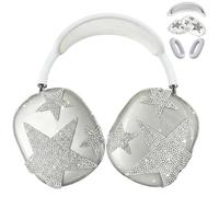 Airpod Max Ear Cover Three Piece Set, Shining Rhinestone Five-Pointed Star, Personality Fashion Airpod Max Case Accessories Protective for Apple airpod Max