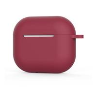 AirPods 3 Case Silicone Protective Case and Skin Case for AirPods 3 [Front LED Visible] [Wireless Charging] Compatible with AirPods 3 2021 (Has Ears, Without Carabiner, Red Wine)