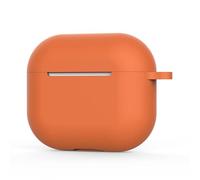 AirPods 3 Case Silicone Protective Case and Skin Case for AirPods 3 [Front LED Visible] [Wireless Charging] Compatible with AirPods 3 2021 (Has Ears, Without Carabiner, Orange)