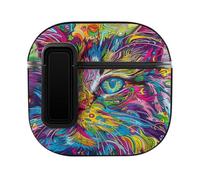 AirPods 4 Case A Psychedelic Cat Ear Bud Case with Hanging Rope Hole