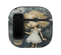 AirPods 4 Case Blonde Girl with Big Eyes Ear Bud Case with Hanging Rope Hole