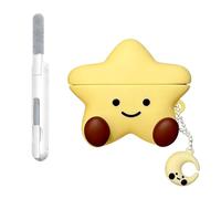 AirPods 4 Case Cover 2024 with Keychain Kawaii 3D Cartoon Star Shape Silicone Air Pods 4 Case with Cleaner Pen, High Protective AirPods 4th Generation Cover Cute Design for Women and Girls
