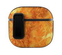 AirPods 4 Case Orange And Yellow Lava Ear Bud Case with Hanging Rope Hole