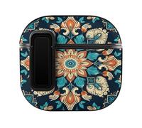 AirPods 4 Case Vintage Mandala Flowers Ear Bud Case with Hanging Rope Hole