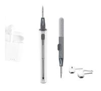 AirPods Cleaning Kit Multifunctional Earbuds Pen 3-in-1 Earbud Cleaning Tool with Soft Brush Flocking Sponge for Bluetooth Headphones Camera and iPhone (White)