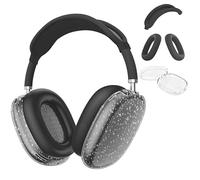 AirPods Max Silicone Case - Clear Sparkle Protective Cover, Soft & Shockproof, Scratch-Resistant, Easy to Install, Full Protection for Apple AirPods Max Headphones(Black)