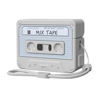 AirPods Pro 2 Case Cover, KOREDA Funny Cassette Tape Design Case for Airpods Pro 2nd Generation/1st Generation (2023/2022/2019), Cute Cartoon Fashion Silicone Protective Case for Women Men (Grey)