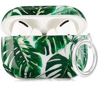 Airpods Pro 2nd/1st Generation Case with Cleaner Pen - YOMPLOW Hawaii Palm Leaf Protective Hard Case Cover Women Girls with Keychain 2023/2022/2019 - Palm Leaf