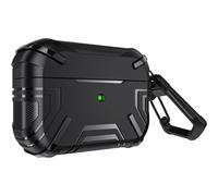 Airpods Pro 2nd/1st generation phone case with keychain and safety lock, carbon fiber phone case, suitable for Apple AirpodsPro [front LED visible]