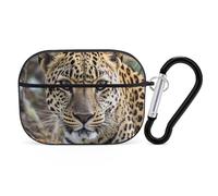 AirPods Pro 2nd Generation Case, African Animal Leopard AirPods Pro 2 Case Cover Skin Protective Hard Case Cover Shockproof Portable iPod Pro Cases with Keychain for Girls Women Men