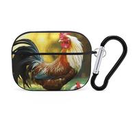 AirPods Pro 2nd Generation Case, Beautiful Rooster Hen AirPods Pro 2 Case Cover Skin Protective Hard Case Cover Shockproof Portable iPod Pro Cases with Keychain for Girls Women Men