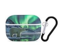 AirPods Pro 2nd Generation Case, Polar Bears Northern Lights AirPods Pro 2 Case Cover Skin Protective Hard Case Cover Shockproof Portable iPod Pro Cases with Keychain for Girls Women Men