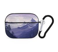 AirPods Pro 2nd Generation Case, Silhouette of Mountains AirPods Pro 2 Case Cover Skin Protective Hard Case Cover Shockproof Portable iPod Pro Cases with Keychain for Girls Women Men