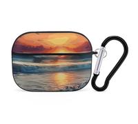 AirPods Pro 2nd Generation Case, Sunset Seaside AirPods Pro 2 Case Cover Skin Protective Hard Case Cover Shockproof Portable iPod Pro Cases with Keychain for Girls Women Men