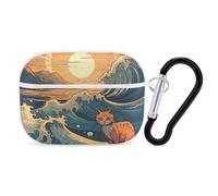 AirPods Pro 2nd Generation Hard Protective Case Cover for Women Men Anime Style Cat AirPods Pro Case Accessories with Keychain