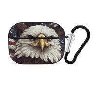 AirPods Pro 2nd Generation Hard Protective Case Cover for Women Men Bald Eagle AirPods Pro Case Accessories with Keychain