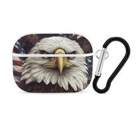 AirPods Pro 2nd Generation Hard Protective Case Cover for Women Men Bald Eagle AirPods Pro Case Accessories with Keychain