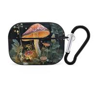 AirPods Pro 2nd Generation Hard Protective Case Cover for Women Men Butterfly Mushroom AirPods Pro Case Accessories with Keychain