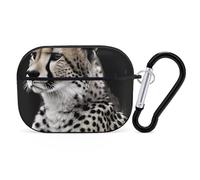 AirPods Pro 2nd Generation Hard Protective Case Cover for Women Men Cheetah AirPods Pro Case Accessories with Keychain