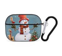 AirPods Pro 2nd Generation Hard Protective Case Cover for Women Men Christmas Snowman AirPods Pro Case Accessories with Keychain