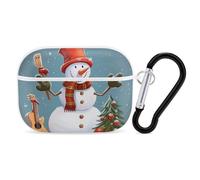AirPods Pro 2nd Generation Hard Protective Case Cover for Women Men Christmas Snowman AirPods Pro Case Accessories with Keychain