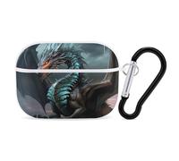 AirPods Pro 2nd Generation Hard Protective Case Cover for Women Men Cool Dragon AirPods Pro Case Accessories with Keychain