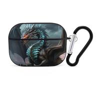 AirPods Pro 2nd Generation Hard Protective Case Cover for Women Men Cool Dragon AirPods Pro Case Accessories with Keychain