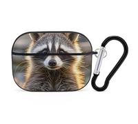 AirPods Pro 2nd Generation Hard Protective Case Cover for Women Men Cute Raccoon AirPods Pro Case Accessories with Keychain