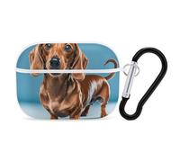 AirPods Pro 2nd Generation Hard Protective Case Cover for Women Men Dachshund Weiner Pet Dog AirPods Pro Case Accessories with Keychain