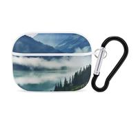 AirPods Pro 2nd Generation Hard Protective Case Cover for Women Men Foggy Mountains Landscape AirPods Pro Case Accessories with Keychain