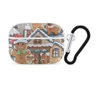 AirPods Pro 2nd Generation Hard Protective Case Cover for Women Men Gingerbread Small Home AirPods Pro Case Accessories with Keychain