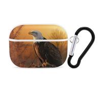 AirPods Pro 2nd Generation Hard Protective Case Cover for Women Men Golden Sunset Bald Eagle AirPods Pro Case Accessories with Keychain