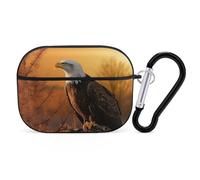 AirPods Pro 2nd Generation Hard Protective Case Cover for Women Men Golden Sunset Bald Eagle AirPods Pro Case Accessories with Keychain