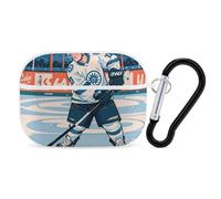 AirPods Pro 2nd Generation Hard Protective Case Cover for Women Men Ice Hockey Print AirPods Pro Case Accessories with Keychain