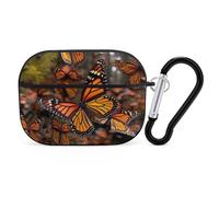 AirPods Pro 2nd Generation Hard Protective Case Cover for Women Men Monarch Butterflies AirPods Pro Case Accessories with Keychain