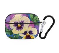 AirPods Pro 2nd Generation Hard Protective Case Cover for Women Men Pansy Perfection Print AirPods Pro Case Accessories with Keychain