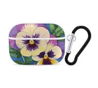AirPods Pro 2nd Generation Hard Protective Case Cover for Women Men Pansy Perfection Print AirPods Pro Case Accessories with Keychain