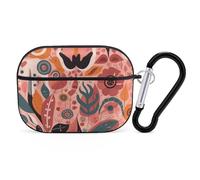 AirPods Pro 2nd Generation Hard Protective Case Cover for Women Men Plant Elements Pattern AirPods Pro Case Accessories with Keychain