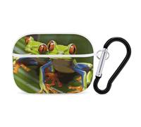 AirPods Pro 2nd Generation Hard Protective Case Cover for Women Men Red Eyed Tree Frog AirPods Pro Case Accessories with Keychain