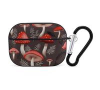 AirPods Pro 2nd Generation Hard Protective Case Cover for Women Men Red Mushrooms AirPods Pro Case Accessories with Keychain