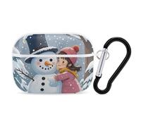 AirPods Pro 2nd Generation Hard Protective Case Cover for Women Men Snowman Embraces AirPods Pro Case Accessories with Keychain