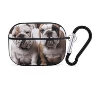 AirPods Pro 2nd Generation Hard Protective Case Cover for Women Men Two Cute Bulldog Dogs AirPods Pro Case Accessories with Keychain