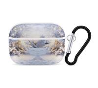 AirPods Pro 2nd Generation Hard Protective Case Cover for Women Men Winter Snowy AirPods Pro Case Accessories with Keychain