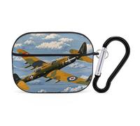 AirPods Pro 2nd Generation Hard Protective Case Cover for Women Men World War 2 Aircraft Airplane AirPods Pro Case Accessories with Keychain
