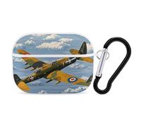 AirPods Pro 2nd Generation Hard Protective Case Cover for Women Men World War 2 Aircraft Airplane AirPods Pro Case Accessories with Keychain
