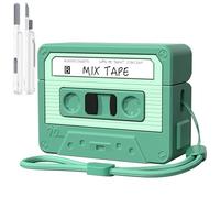 AirPods Pro 3 Case Cover, KOREDA Funny Cassette Tape Design Case for Airpods Pro 3rd Generation 2025, Cute Cartoon Fashion Silicone Protective Case for Women Men (Green)